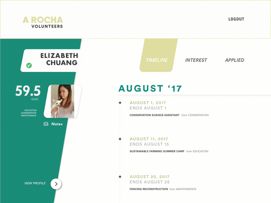Browsing and signing up for opportunities
