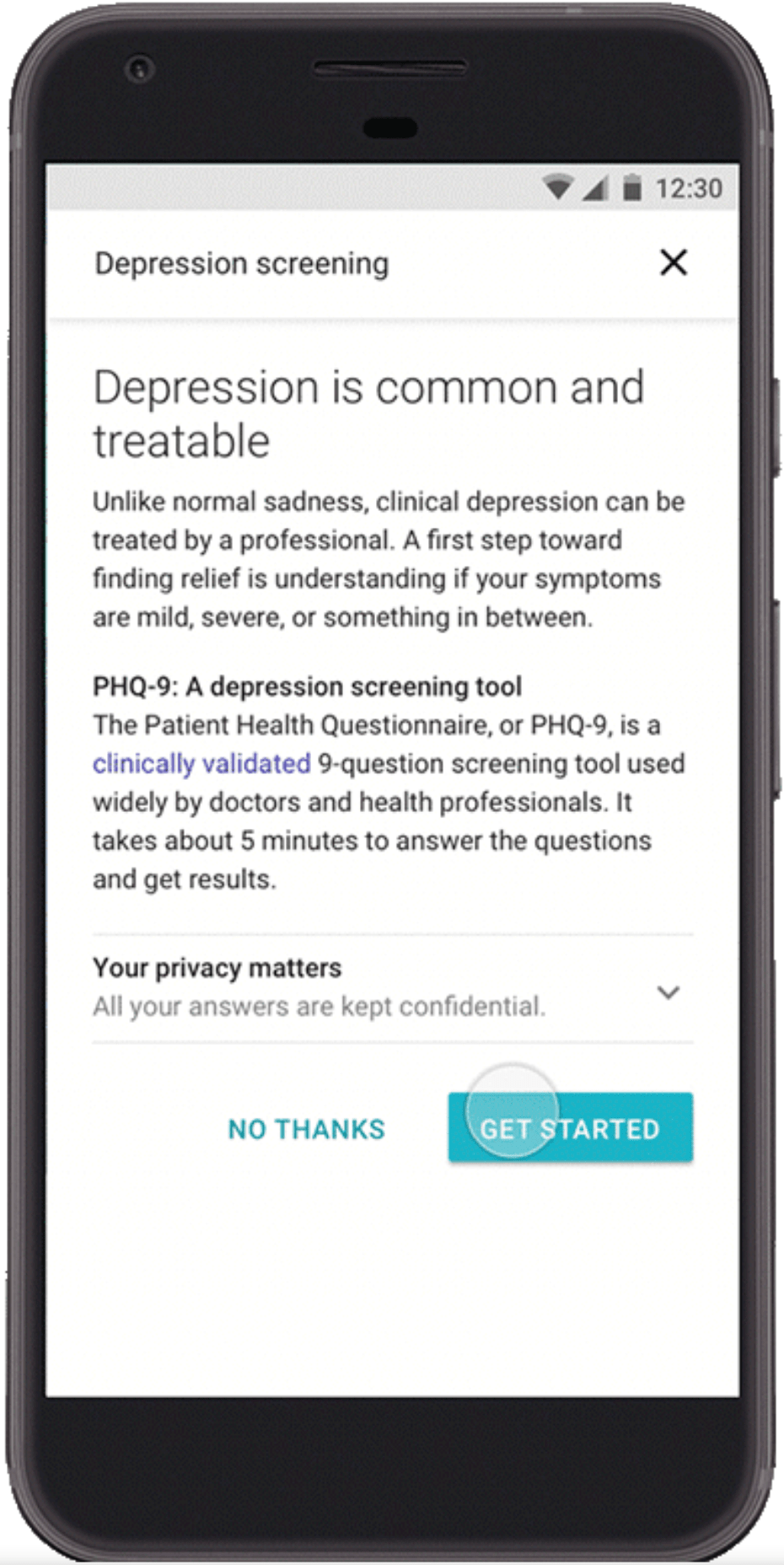 google screening tool
